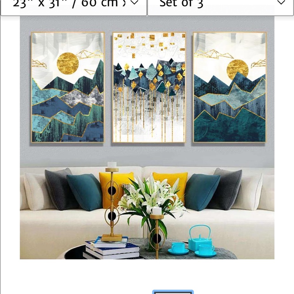 Large Canvas 3 Piece Wall Art